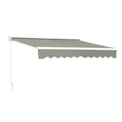 Retractable Canopy Awning Outdoor Garden Sun Shade Manual Shelter for Door Window,Grey,2.5 m x 2 m
