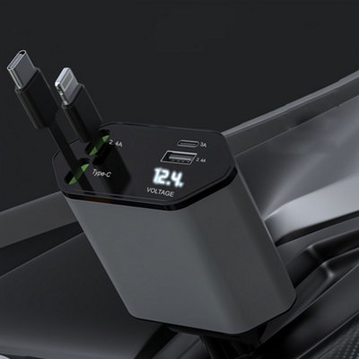Retractable car charger  120W fast charging USB and TYPE-C Apple interface