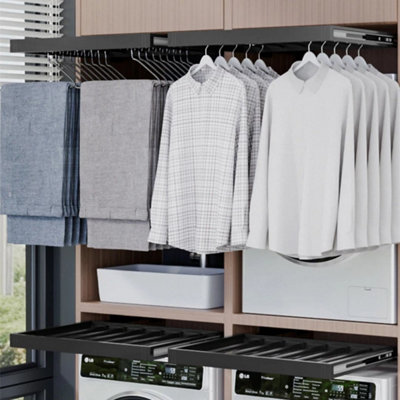 Retractable Clothes & Trousers Drying Rack for Cabinet Balcony