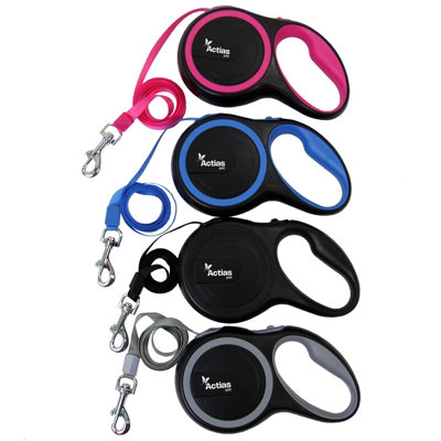 Et Tools Leash 25-Foot Retractable Dog Leash For Medium Dogs - Nylon,  Blue/Black, By Et Tools Et Tools Retractable Leash