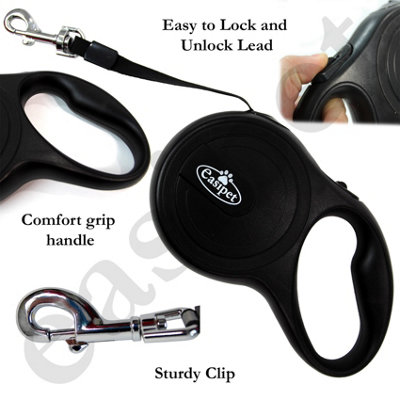 Retractable Dog Lead Training Pet Leash 8m Max 50kgs Extendable Black