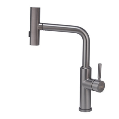 Retractable Pulldown Kitchen Mixer Tap Faucet Grey