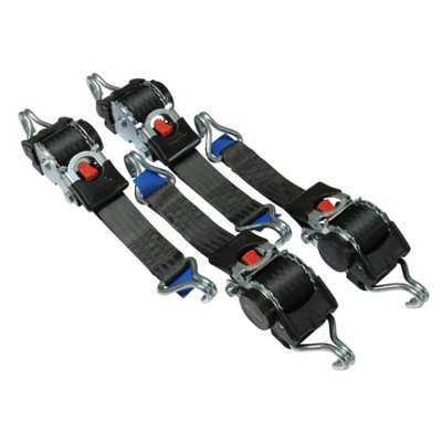 Retractable Ratchet Tie Down Strap with Claw Hook x4 (3M Auto Lashing 0.3T 25MM)