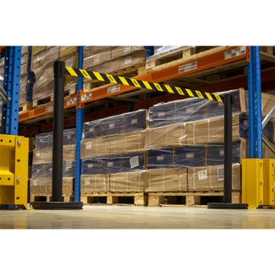 Retractable Safety Belt Barrier Post - Set of 2