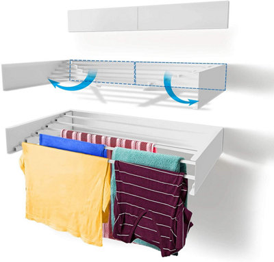 Retractable Wall Mounted Clothes Drying Rack 100x50x11.5cm