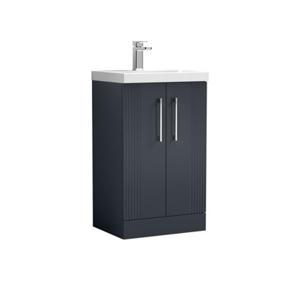 Retro 2 Door Floor Standing Vanity Unit with ThinEdge 1 Tap Hole