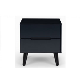 Retro Anthracite Bedside Chest - 2 Drawers
