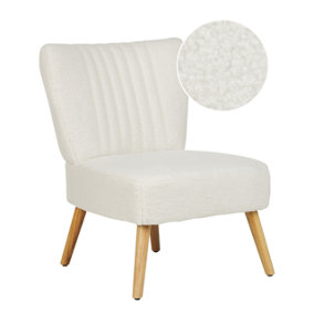 Retro Armchair Boucle White VAASA