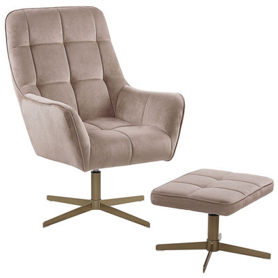 Retro Armchair Velvet Beige MOLLE