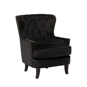 Retro Armchair Velvet Black VIBORG