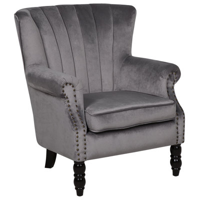 Retro Armchair Velvet Grey SVEDALA