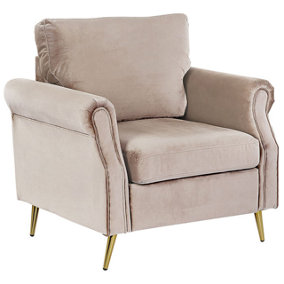 Retro Armchair Velvet Taupe VIETAS