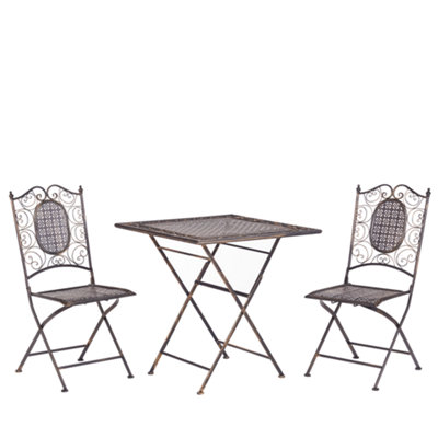 Retro Bistro Set Metal Black BORMIO