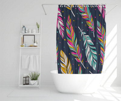 Retro color feathers (Shower Curtain) / Default Title