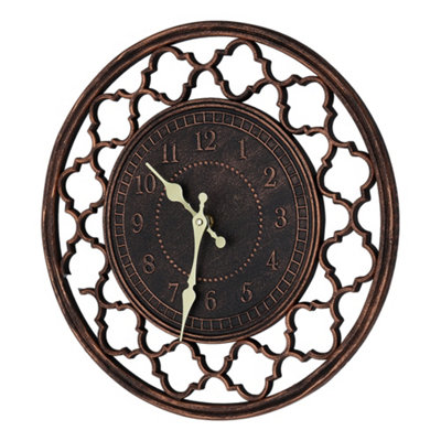 Retro Copper Resin Skeleton Wall Clock 15 Inch