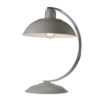 Retro Curved Arm Table Lamp for Office - Tarpaulin Grey LED E27 60W