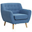 Retro Fabric Armchair Blue MOTALA
