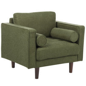 Retro Fabric Armchair Green NURMO
