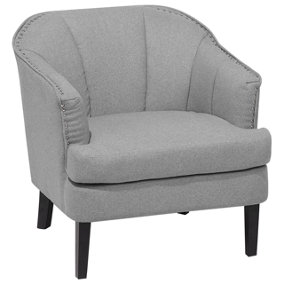 Retro Fabric Armchair Grey ELVERUM