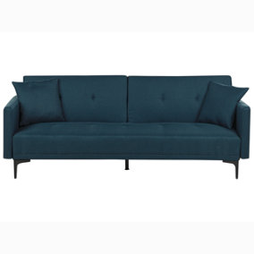 Retro Fabric Sofa Bed Blue LUCAN