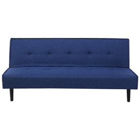 Retro Fabric Sofa Bed Blue VISBY