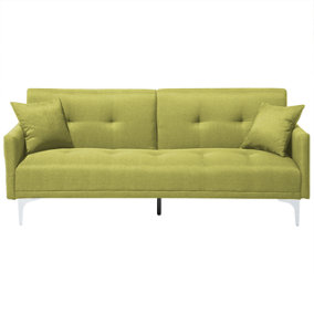Retro Fabric Sofa Bed Green LUCAN