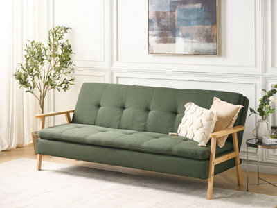 Retro Fabric Sofa Bed Green TJORN