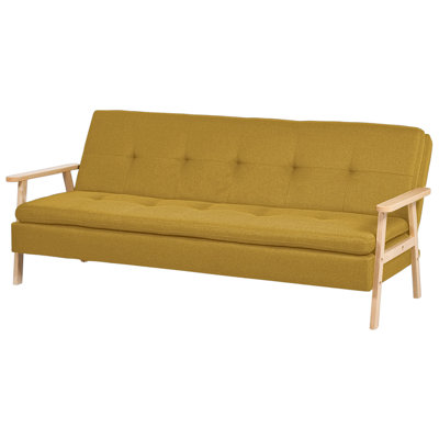 Retro Fabric Sofa Bed Yellow TJORN