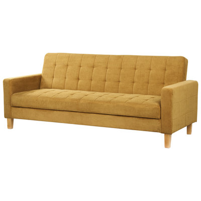 Retro Fabric Sofa Bed Yellow VEHKOO