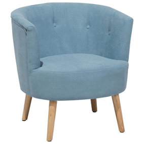 Retro Fabric Tub Chair Blue ODENZEN