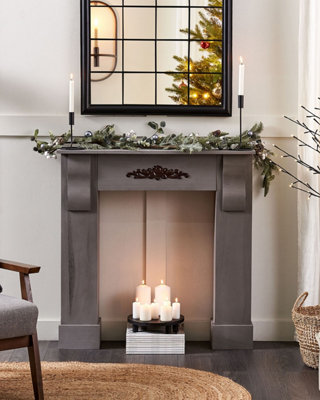 Retro Fireplace Mantel Grey MANDRE