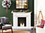 Retro Fireplace Mantel White TUMARE
