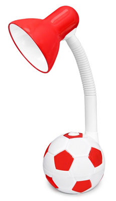 Retro Football Flexible Red and White Desk Lamp F01RED with 4W LED G45 Cool White