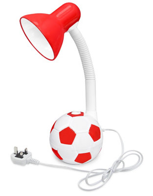 Retro Football Flexible Red and White Desk Lamp F01RED with 4W LED G45 Cool White