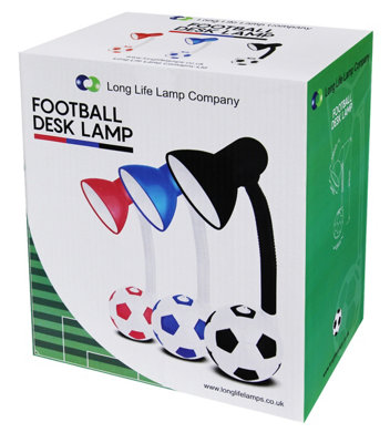 Retro Football Flexible Red and White Desk Lamp F01RED with 4W LED G45 Cool White
