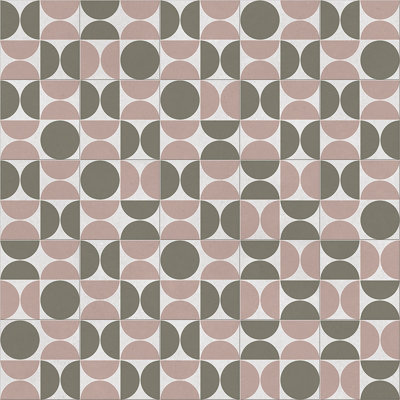 Retro Geo Tile Vinyl by Remland (Ochre Blush, 2m x 4m)