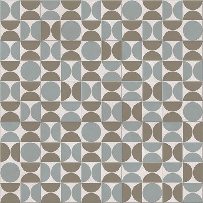 Retro Geo Tile Vinyl by Remland (Ochre Khaki, 2m x 3m)