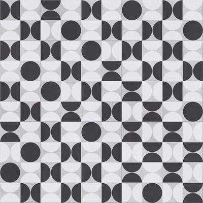 Retro Geo Tile Vinyl by Remland (Ochre Monochrome, 8m x 2m)