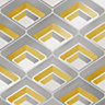 Retro Geometric 3D Effect Wallpaper In Mustard And Grey