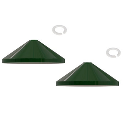 Retro Industrial 2 Pack Black Metal 33.5cm Cone Shaped Lamp Shade