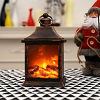 Retro LED Fireplace Lantern Fire Flame Light Home Decor 265 mm