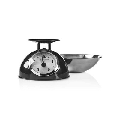 Retro Mechanical Kitchen Scales, Analogue Display, Max. 5Kg Capacity, Stainless Steel