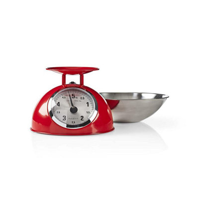 Retro Mechanical Kitchen Scales, Analogue Display, Max. 5Kg Capacity, Stainless Steel