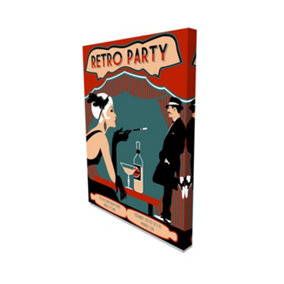 Retro party invitation card (Canvas Prints) / 20cm x 15cm