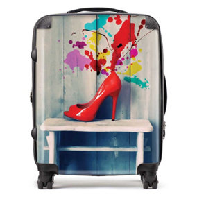 Retro Red Shoes Suitcase - Large