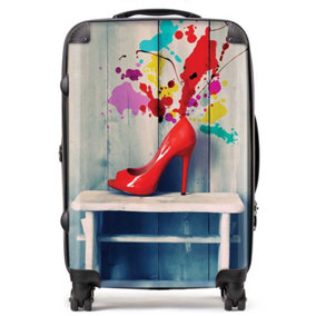 Retro Red Shoes Suitcase - Medium