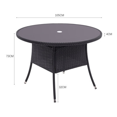 Round garden table with deals parasol hole