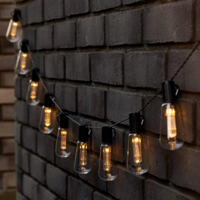 Retro Solar Bulb String Lights Outdoor - 10 LED Festoon