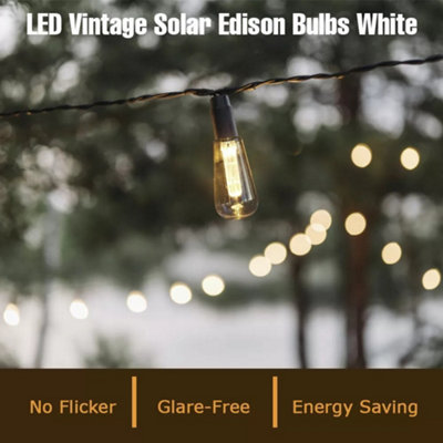 Retro Solar Bulb String Lights Outdoor - 10 LED Festoon