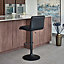 Retro Style Gas Lift Bar Stool Faux Leather upholstery George Bar Stool in Black (Single)